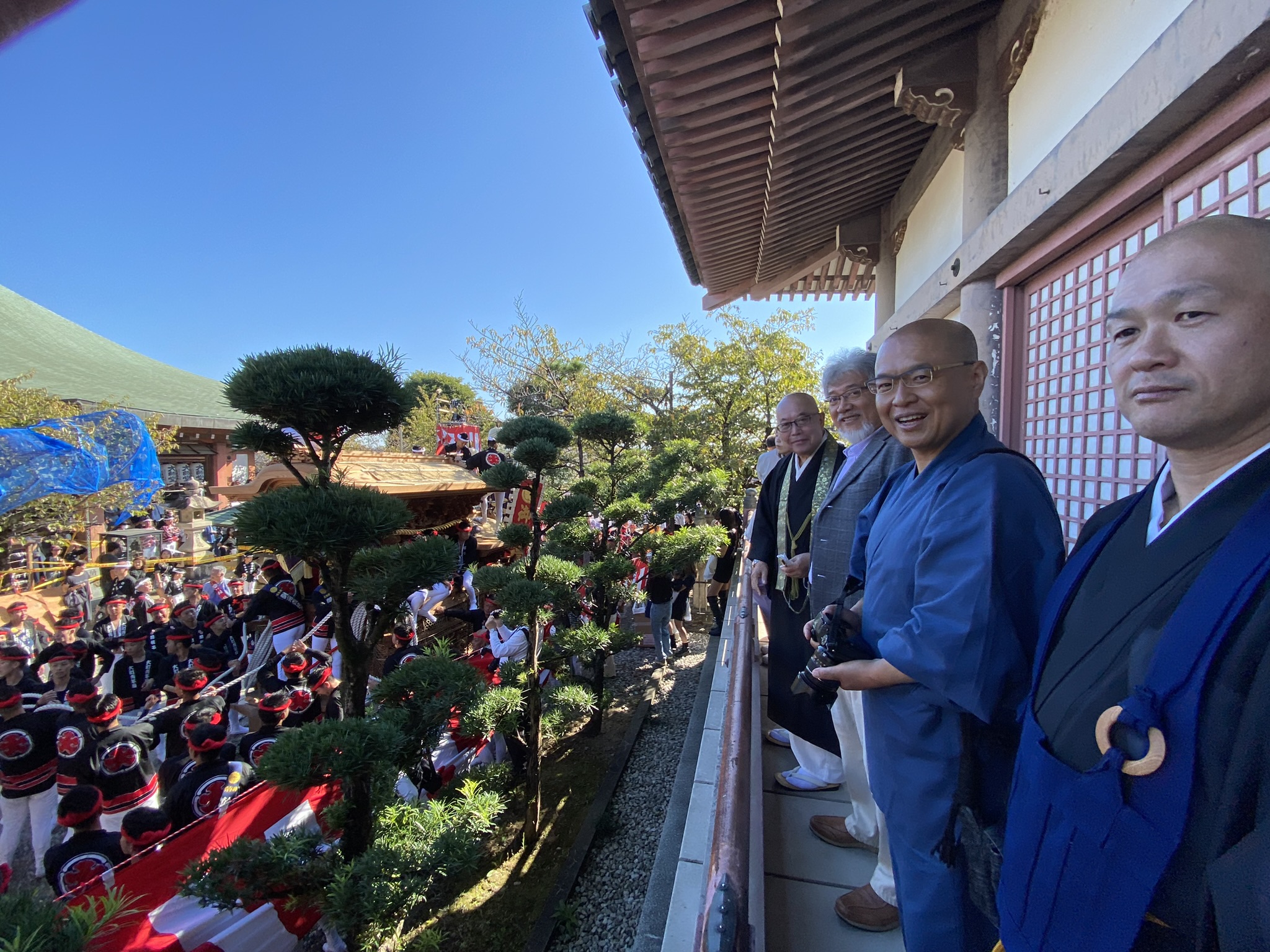 久米田寺でだんじりを見学