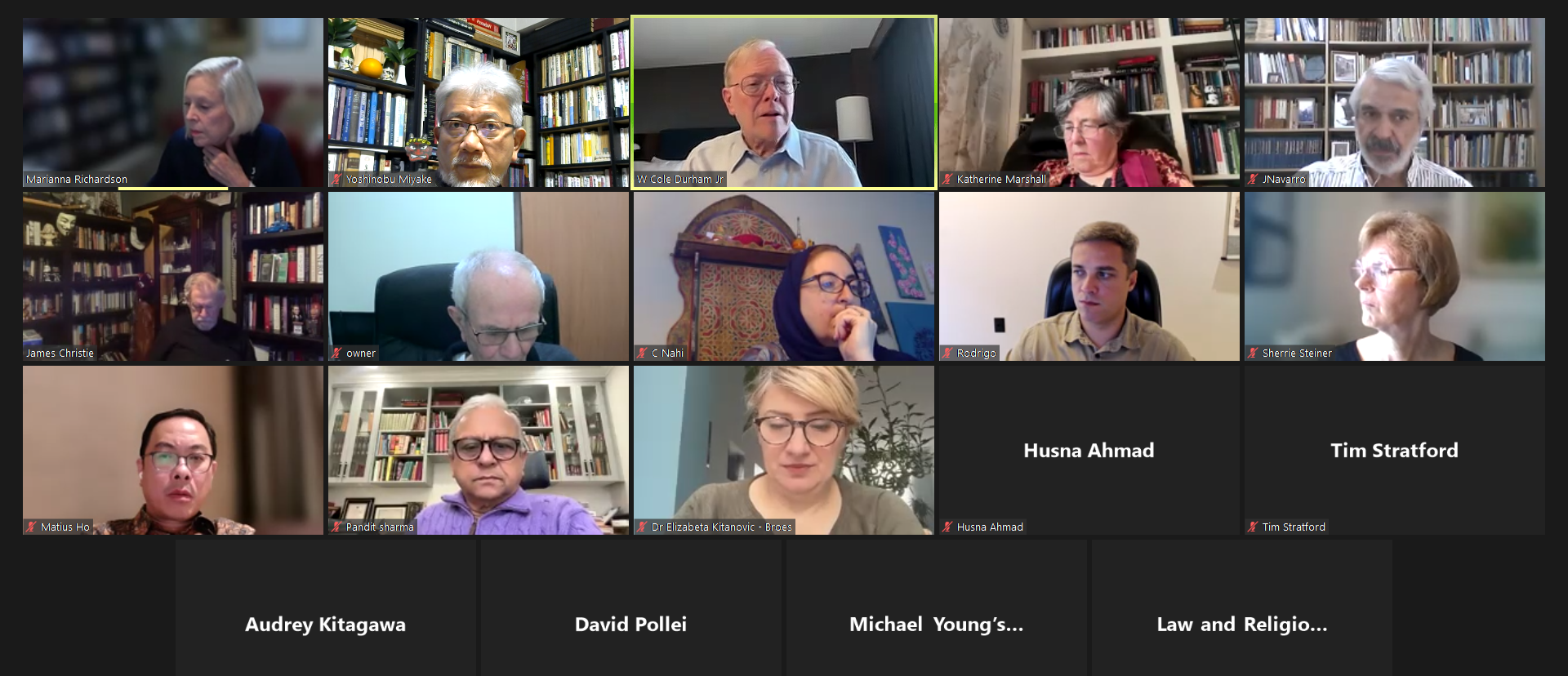 オンラインで開催されたIF20国際顧問会議